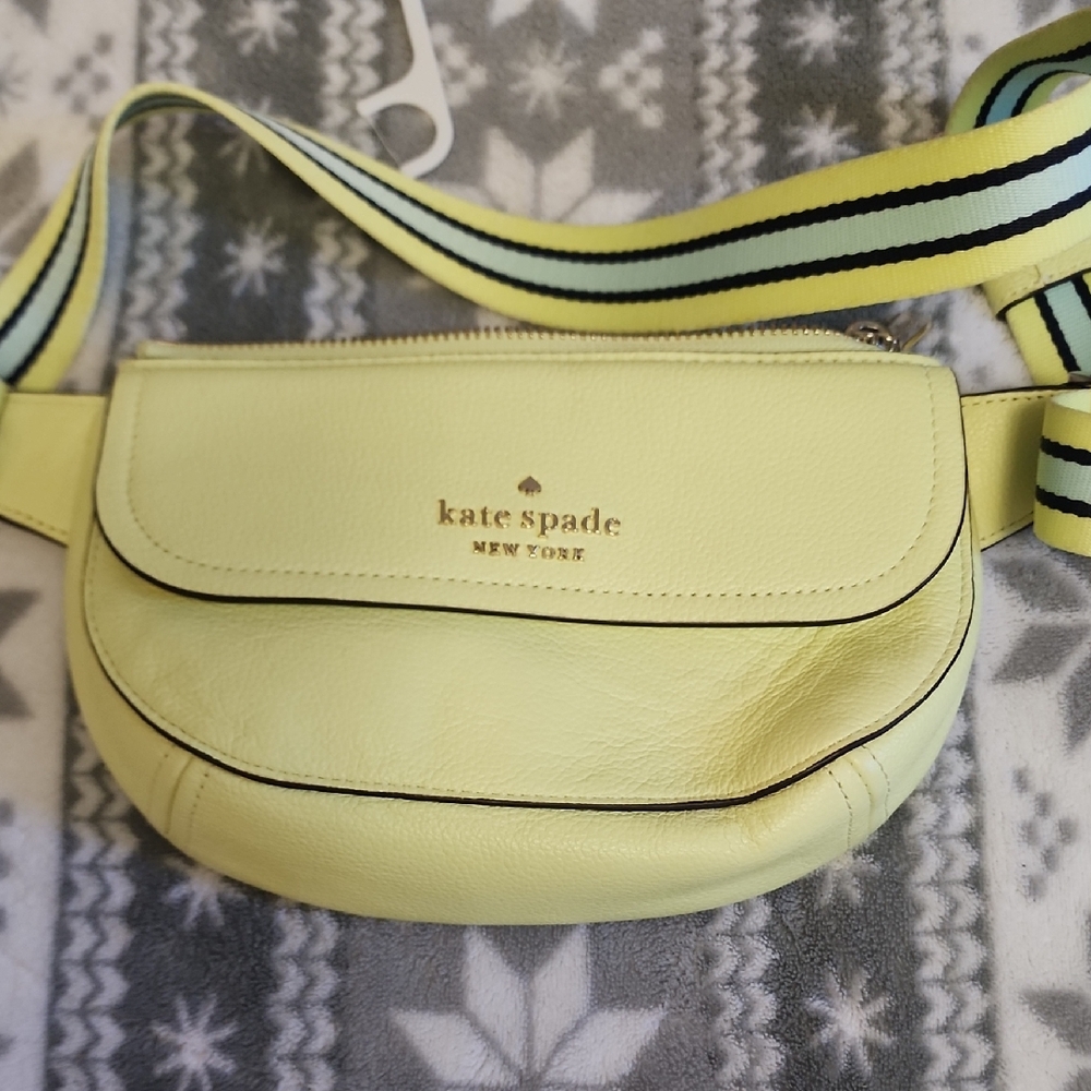 Kate Spade Lemon Bum Bag with Striped Strap